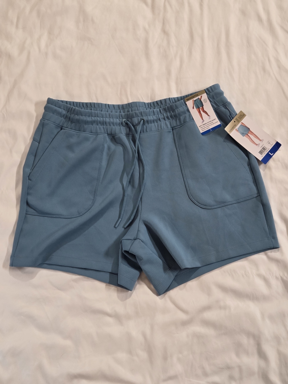 Women’s Light Blue Drawstring Lounge Shorts